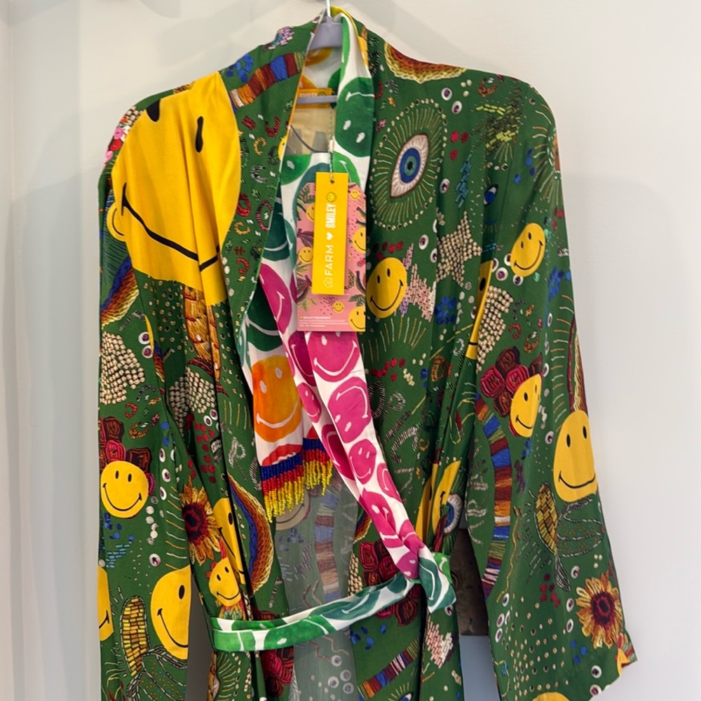 Farm Rio x Smiley Borogodo Kimono NWT